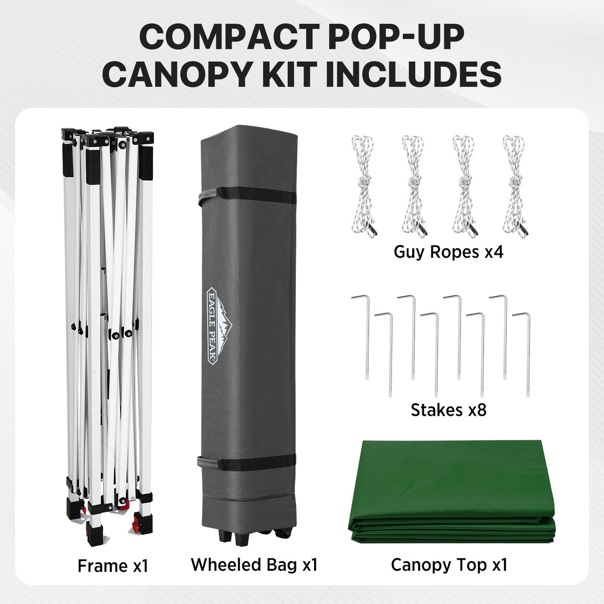 6.6x6.6 Pop Up Canopy Tent Easy Up Canopy Outdoor - Eagle Peak®