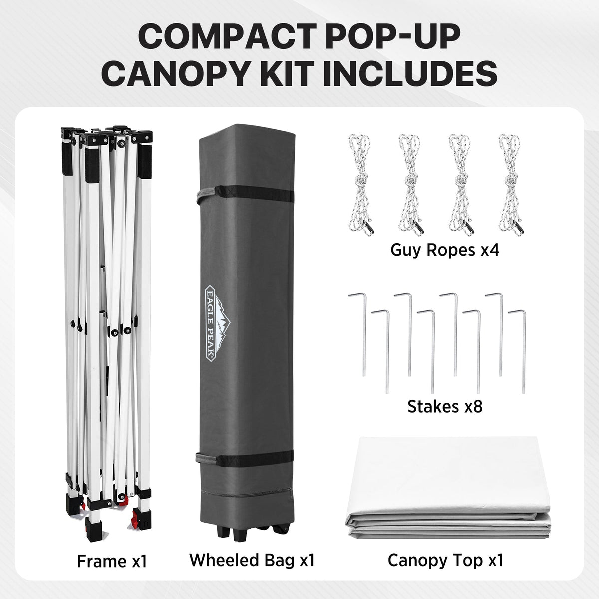 6.6x6.6 Pop Up Canopy Tent Easy Up Canopy Outdoor - Eagle Peak®