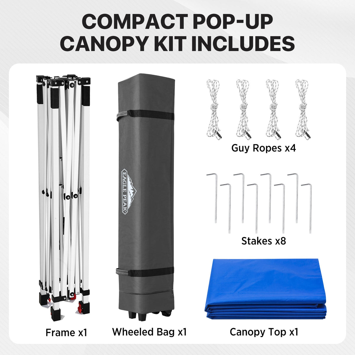 6.6x6.6 Pop Up Canopy Tent Easy Up Canopy Outdoor - Eagle Peak®