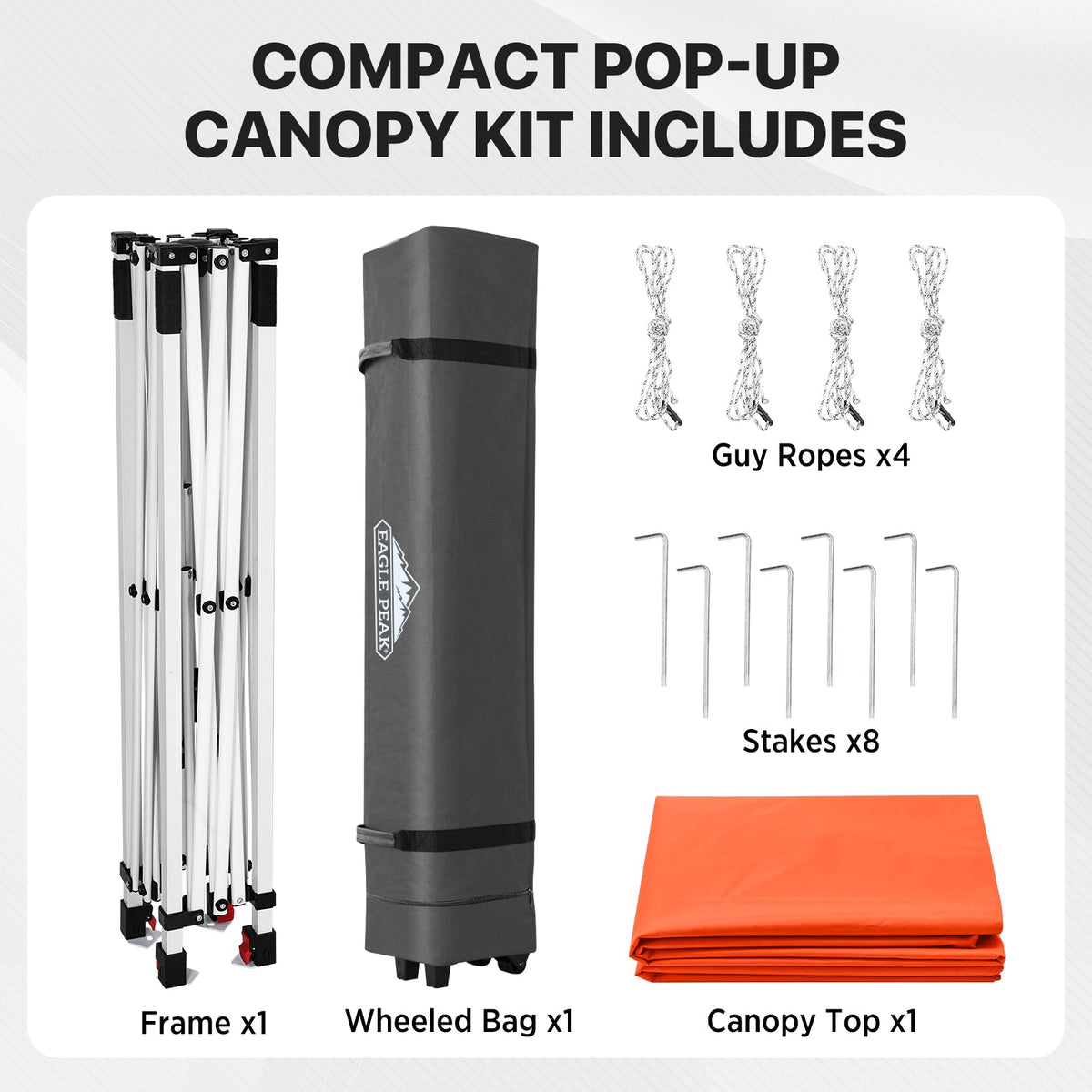 6.6x6.6 Pop Up Canopy Tent Easy Up Canopy Outdoor - Eagle Peak®