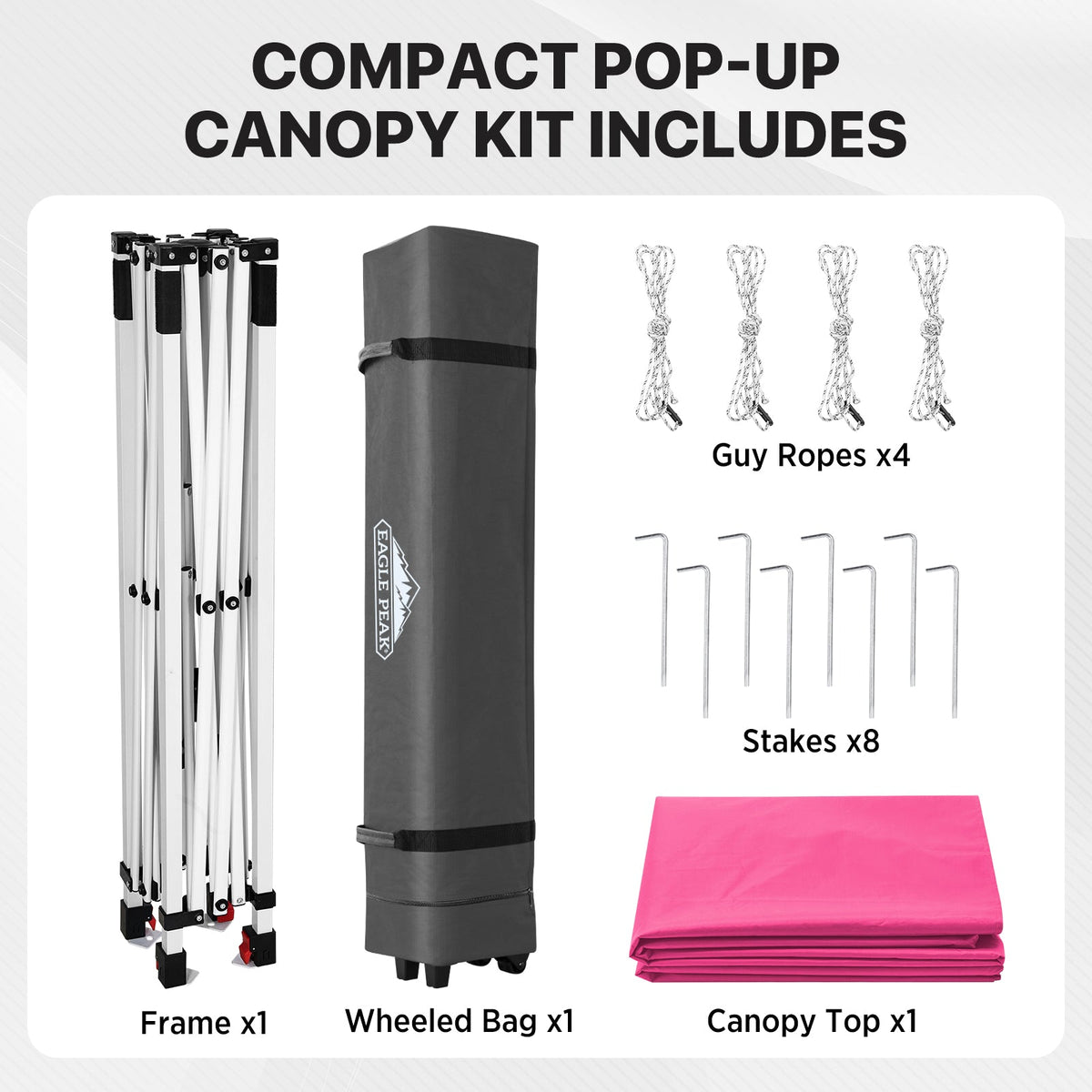 6.6x6.6 Pop Up Canopy Tent Easy Up Canopy Outdoor - Eagle Peak®