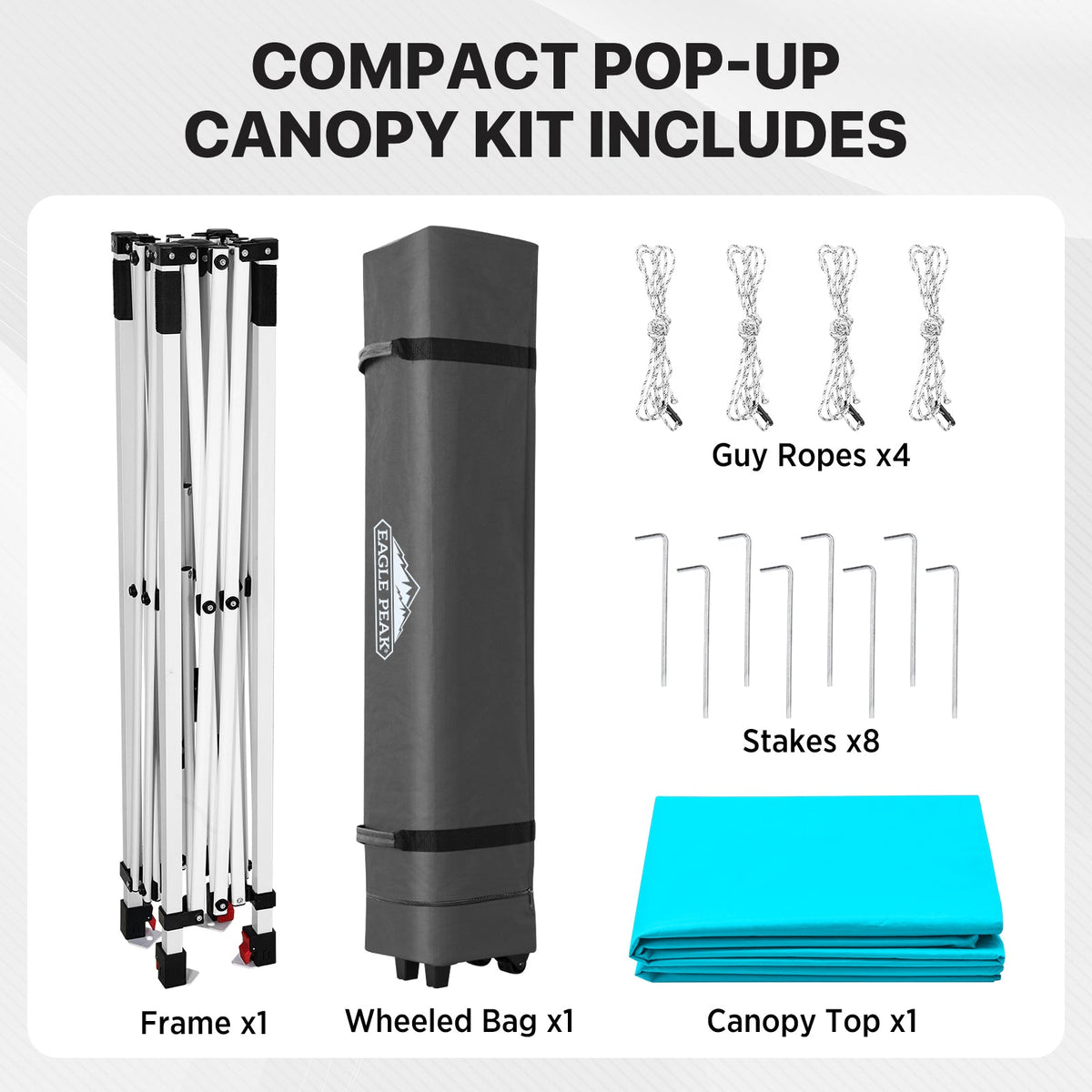 6.6x6.6 Pop Up Canopy Tent Easy Up Canopy Outdoor - Eagle Peak®