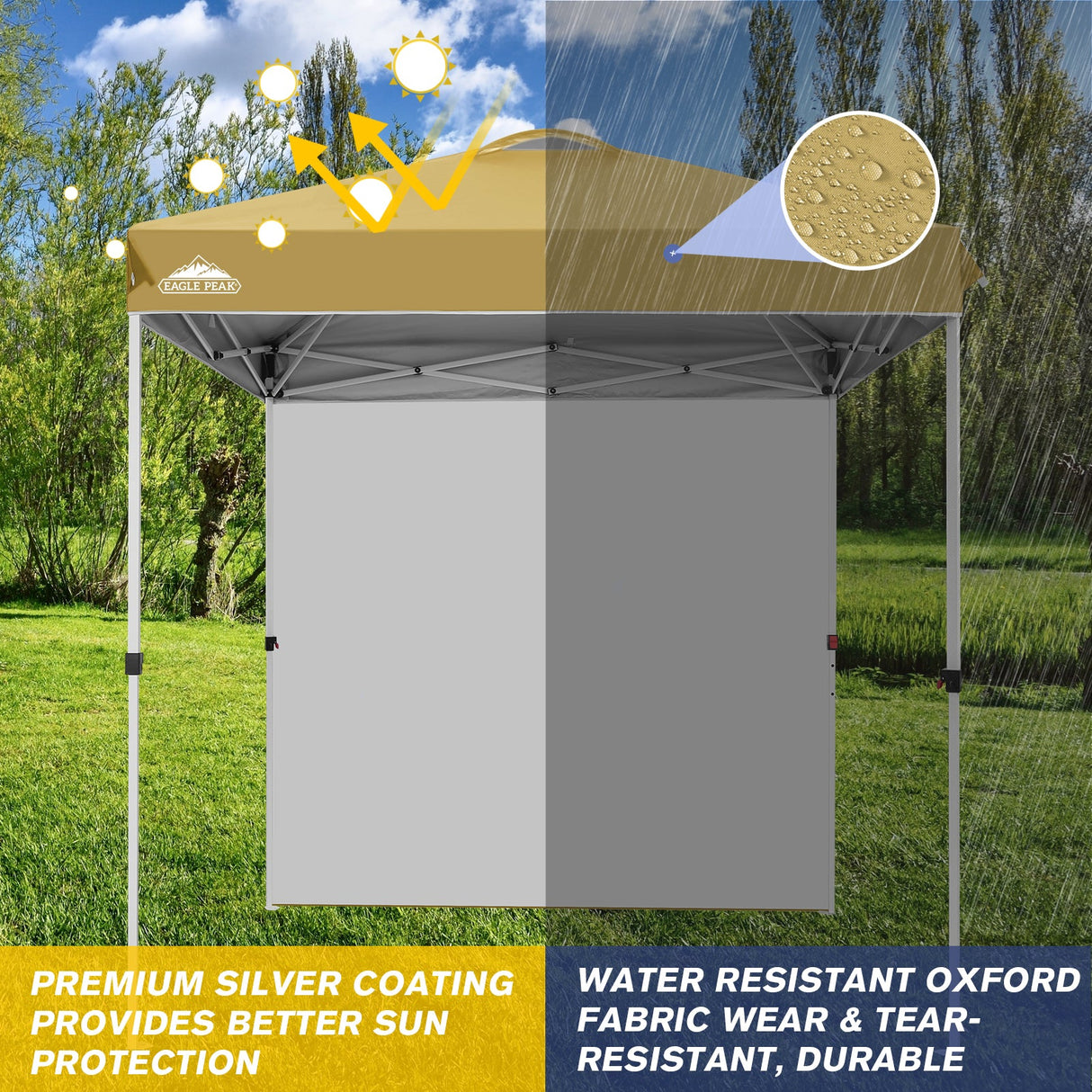 6.6x6.6 Pop Up Canopy Tent with Sidewall - Eagle Peak Custom Canopy Tent