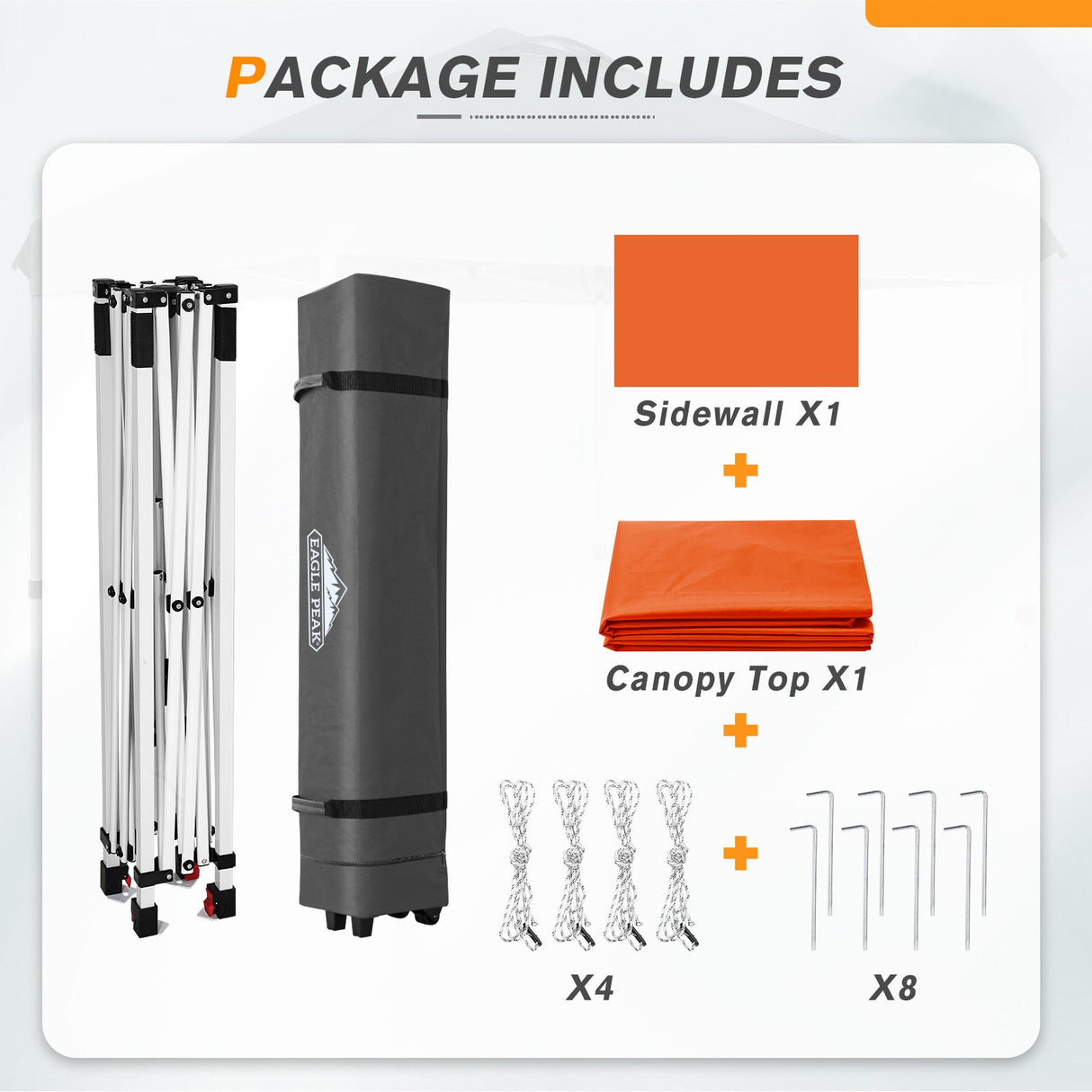 6.6x6.6 Pop Up Canopy Tent with Sidewall - Eagle Peak Custom Canopy Tent