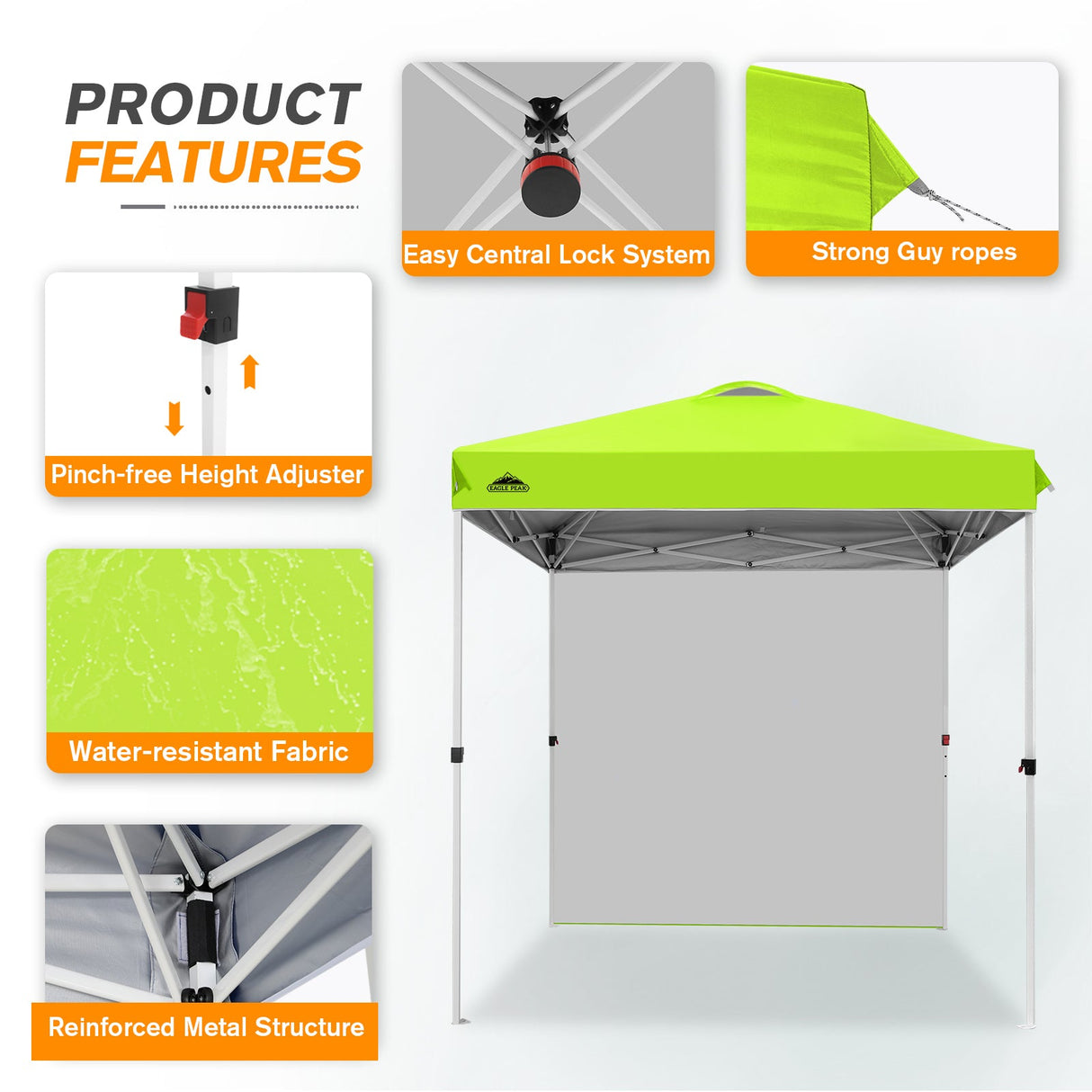 6.6x6.6 Pop Up Canopy Tent with Sidewall - Eagle Peak Custom Canopy Tent