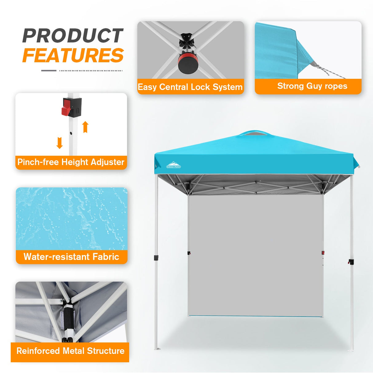 6.6x6.6 Pop Up Canopy Tent with Sidewall - Eagle Peak Custom Canopy Tent