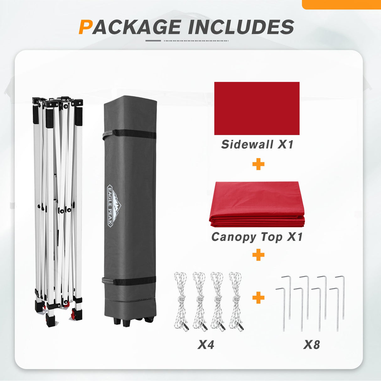 6.6x6.6 Pop Up Canopy Tent with Sidewall - Eagle Peak Custom Canopy Tent