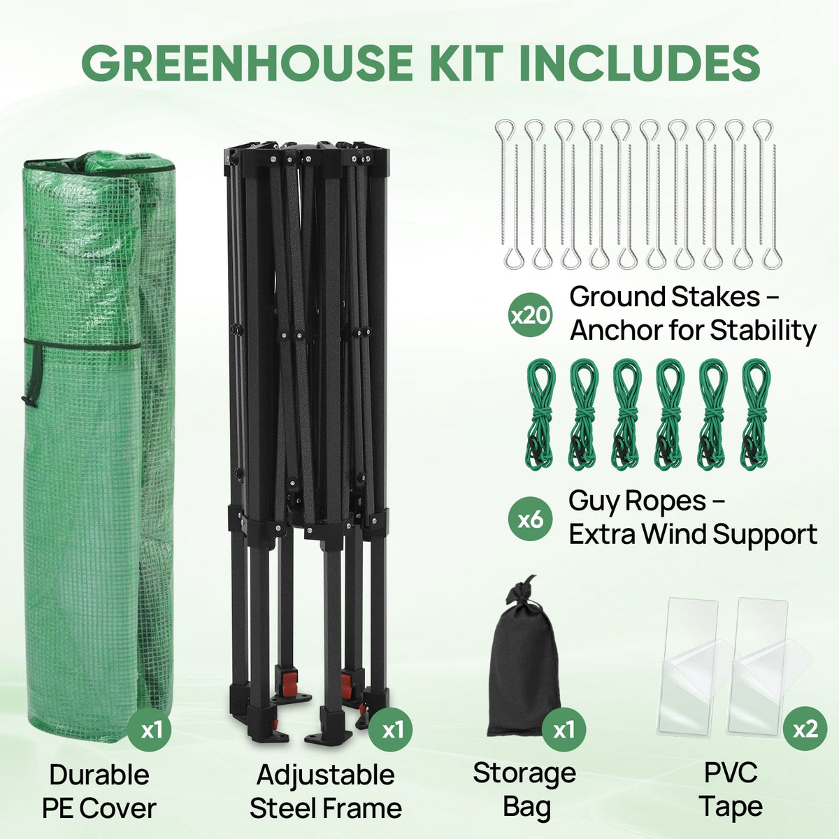 6.6x6.6/8.5x8.5 Easy Setup Pop Up Greenhouse, Hexagon - Eagle Peak®
