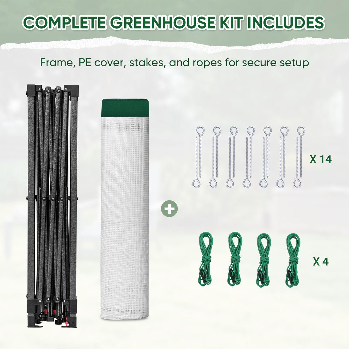 6x4/8x6/10x10 Walk In Pop Up Greenhouse, Reinforced Corners