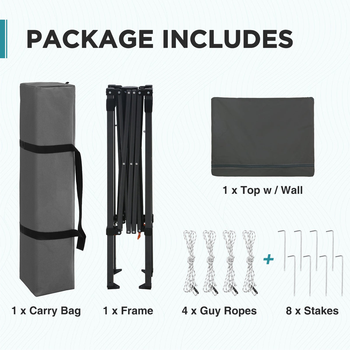 6x4 ft Instant Pop Up Canopy with Adjustable Sun Wall - Eagle Peak®
