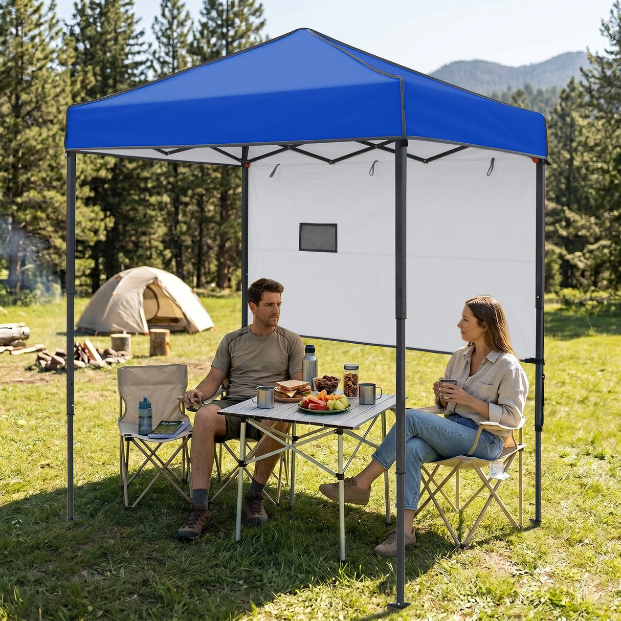 6x4 ft Instant Pop Up Canopy with Adjustable Sun Wall - Eagle Peak®