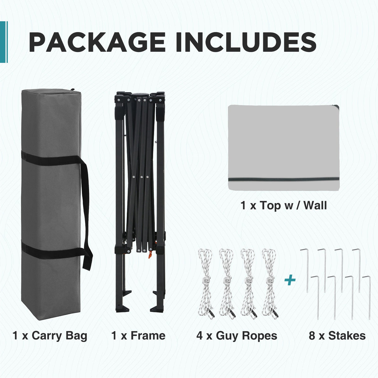 6x4 ft Instant Pop Up Canopy with Adjustable Sun Wall - Eagle Peak®
