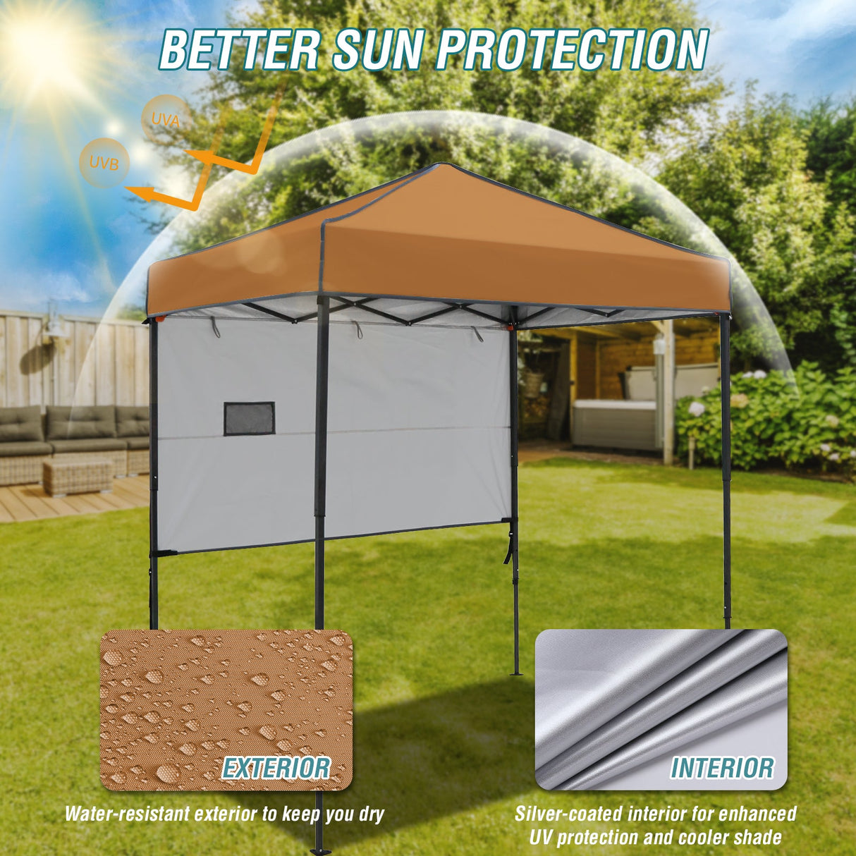 6x4 ft Instant Pop Up Canopy with Adjustable Sun Wall - Eagle Peak Custom Canopy Tent