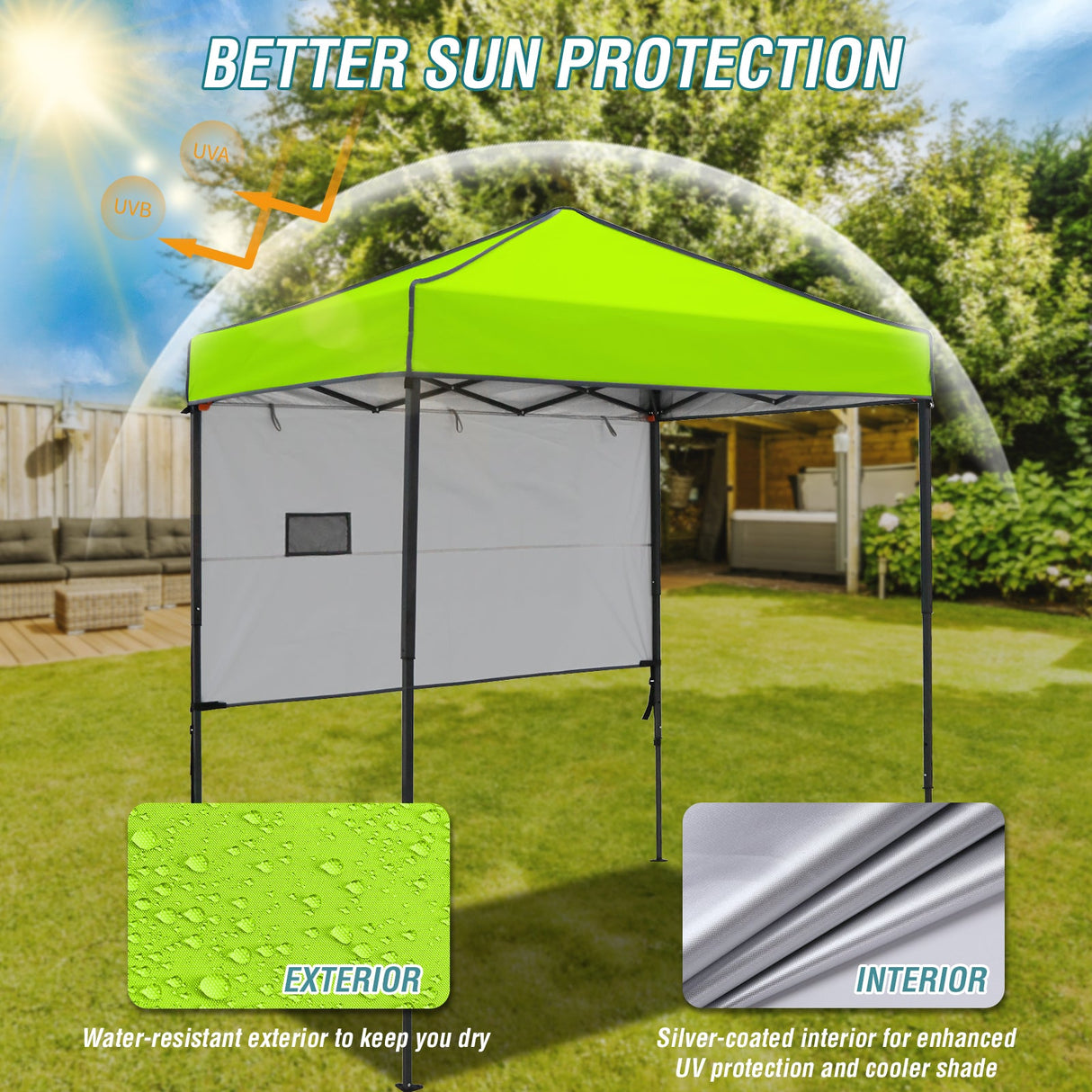 6x4 ft Instant Pop Up Canopy with Adjustable Sun Wall - Eagle Peak Custom Canopy Tent