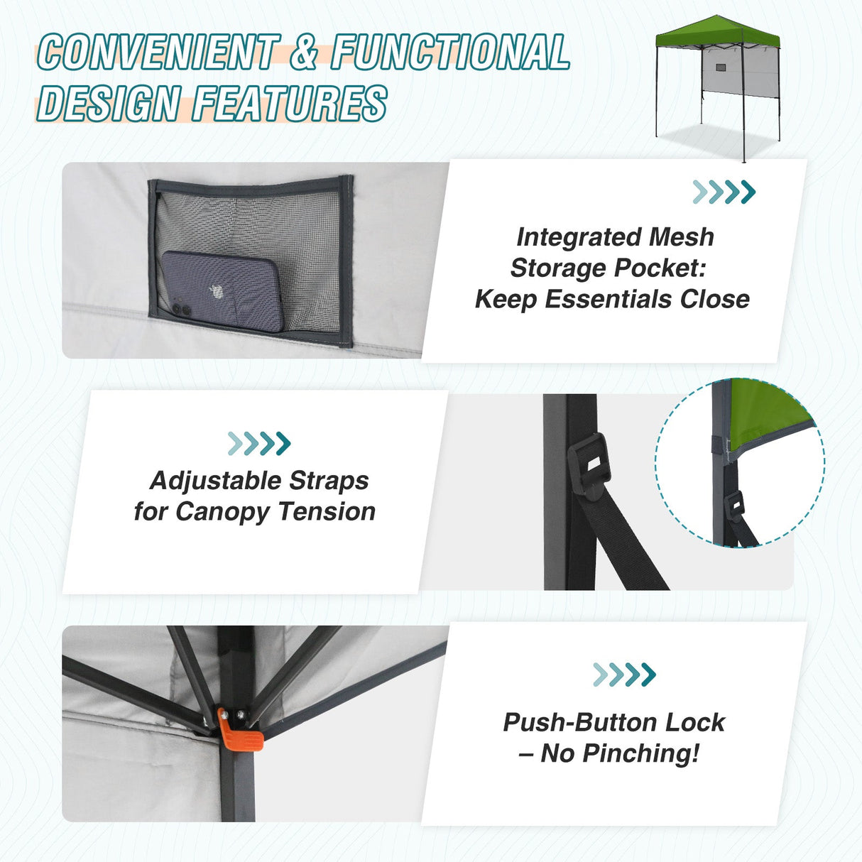 6x4 ft Instant Pop Up Canopy with Adjustable Sun Wall - Eagle Peak Custom Canopy Tent