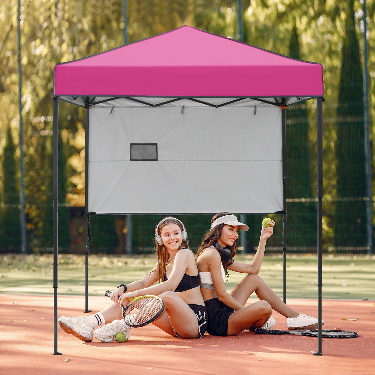 6x4 ft Instant Pop Up Canopy with Adjustable Sun Wall - Eagle Peak
