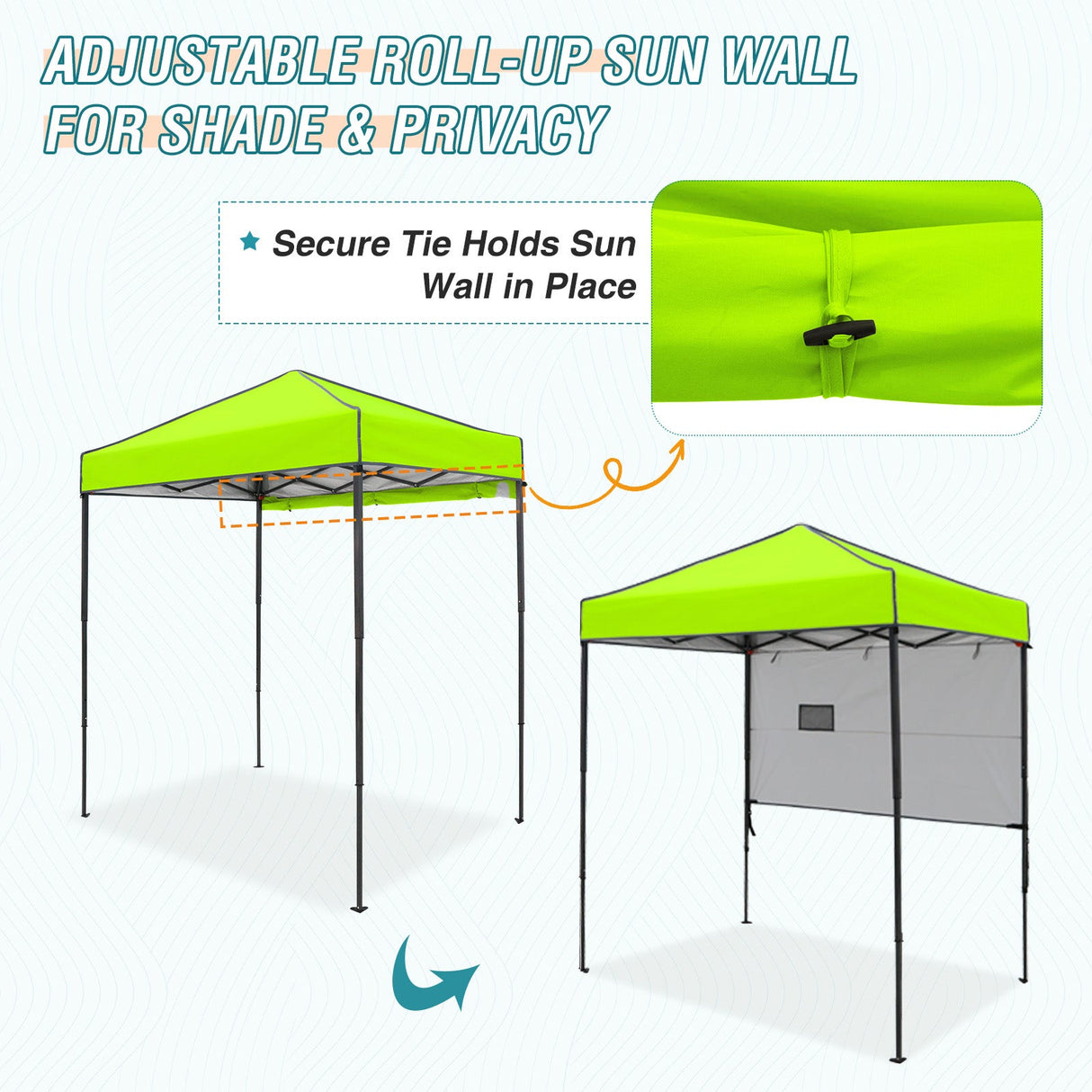 6x4 ft Instant Pop Up Canopy with Adjustable Sun Wall - Eagle Peak Custom Canopy Tent