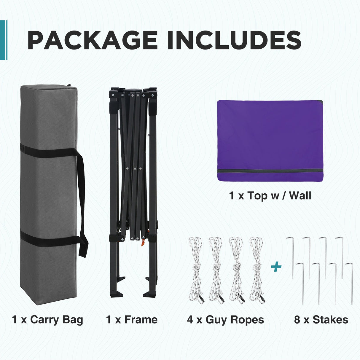 6x4 ft Instant Pop Up Canopy with Adjustable Sun Wall - Eagle Peak®