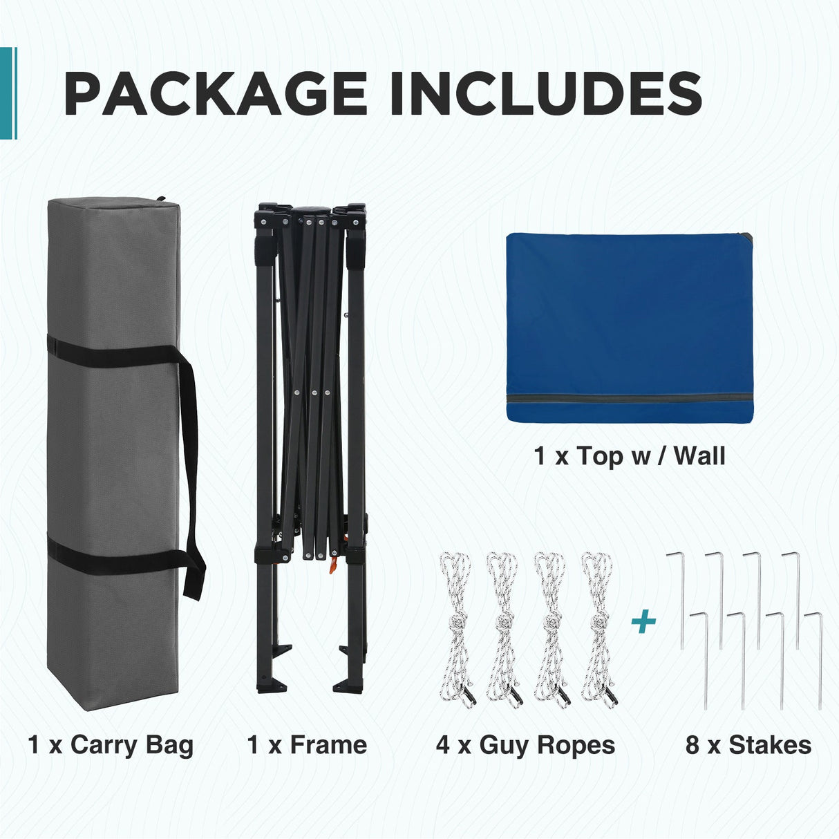 6x4 ft Instant Pop Up Canopy with Adjustable Sun Wall - Eagle Peak®