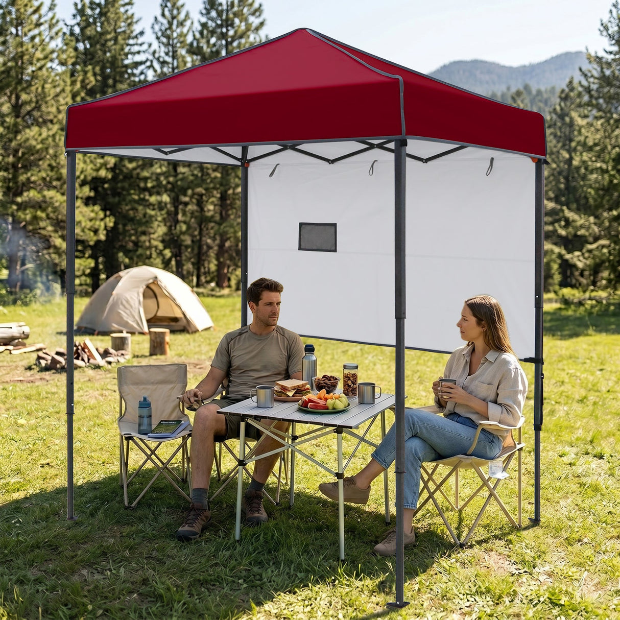 6x4 ft Instant Pop Up Canopy with Adjustable Sun Wall - Eagle Peak®