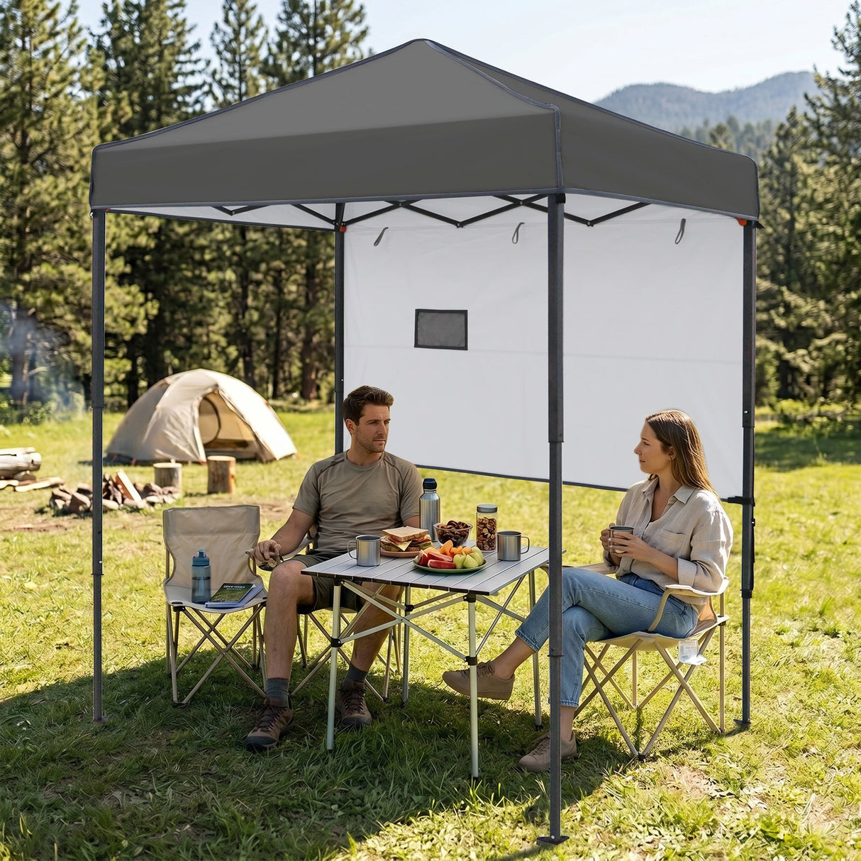 6x4 ft Instant Pop Up Canopy with Adjustable Sun Wall - Eagle Peak®