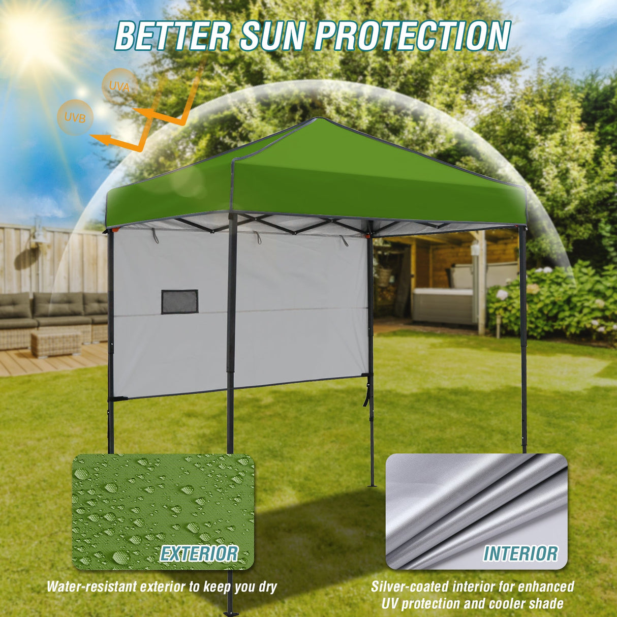 6x4 ft Instant Pop Up Canopy with Adjustable Sun Wall - Eagle Peak Custom Canopy Tent