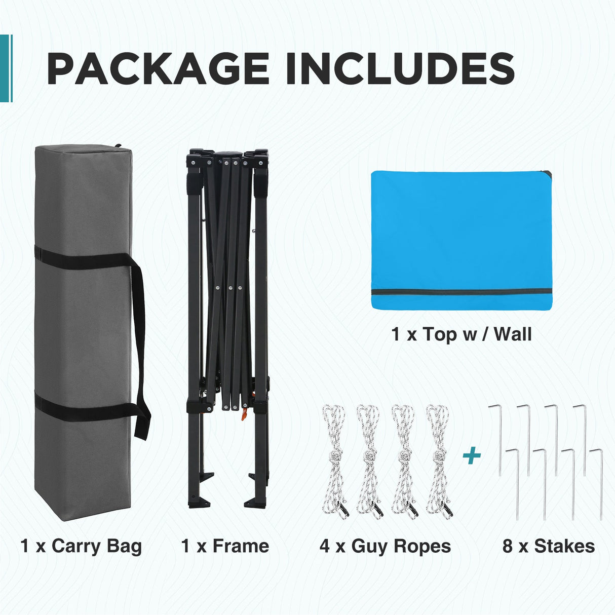 6x4 ft Instant Pop Up Canopy with Adjustable Sun Wall - Eagle Peak®