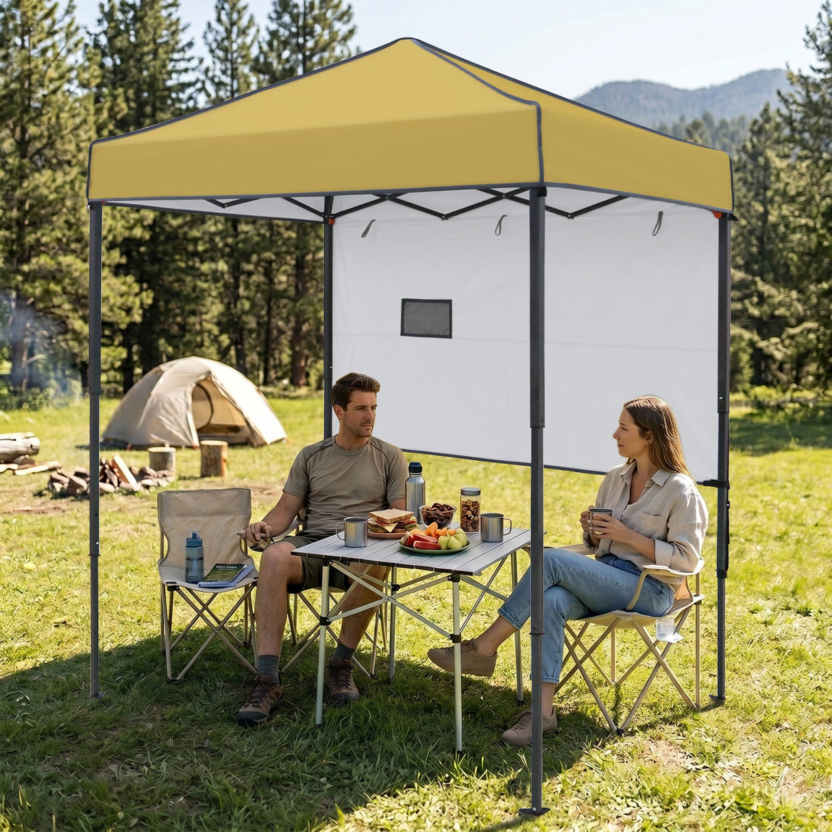 6x4 ft Instant Pop Up Canopy with Adjustable Sun Wall - Eagle Peak®
