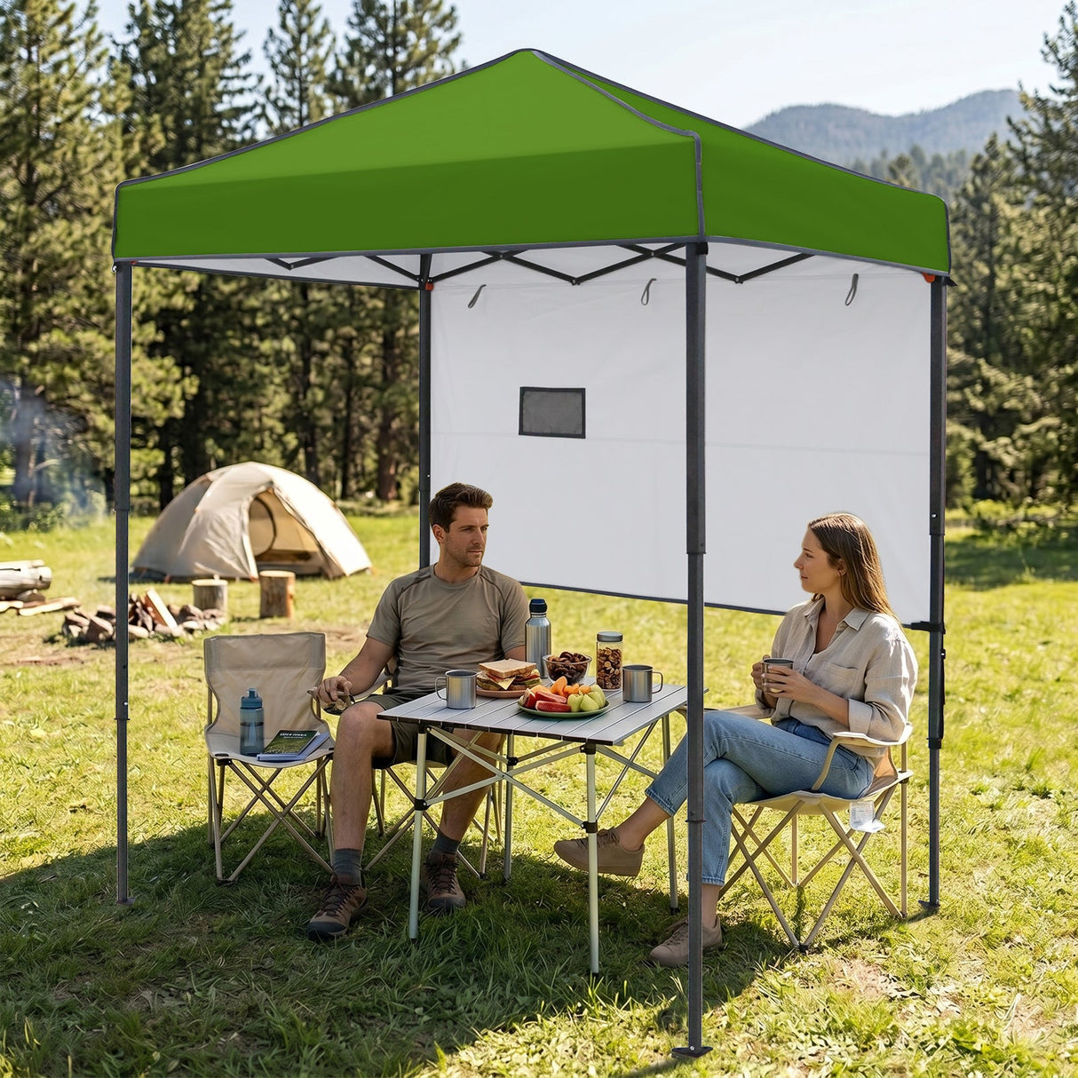 6x4 ft Instant Pop Up Canopy with Adjustable Sun Wall - Eagle Peak®