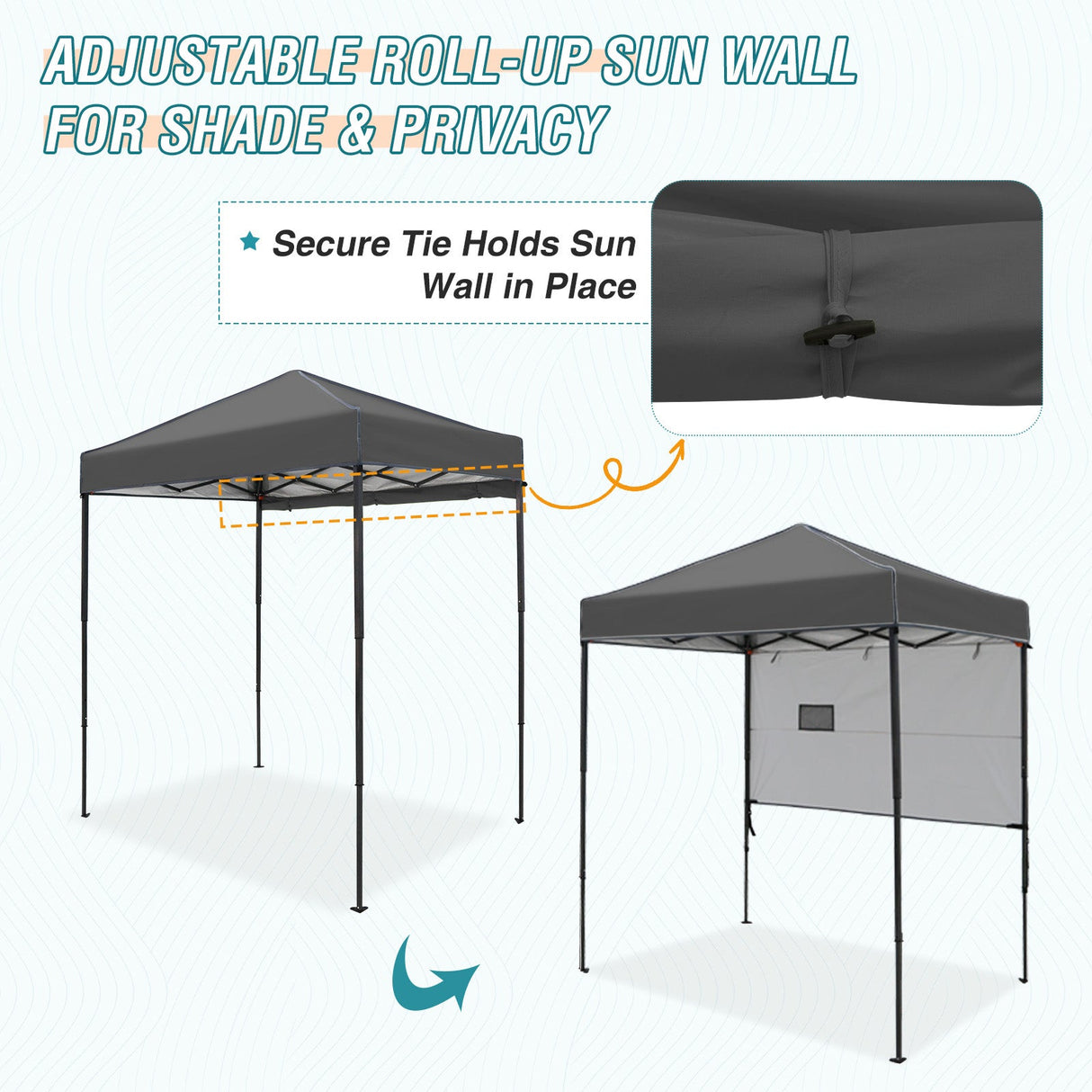 6x4 ft Instant Pop Up Canopy with Adjustable Sun Wall - Eagle Peak Custom Canopy Tent