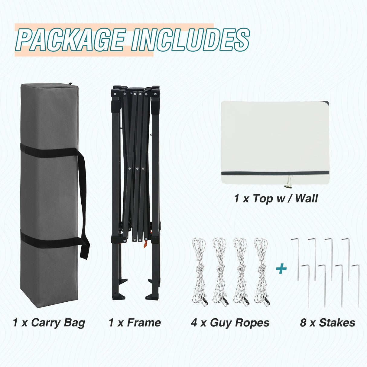 6x4 ft Instant Pop Up Canopy with Adjustable Sun Wall - Eagle Peak Custom Canopy Tent