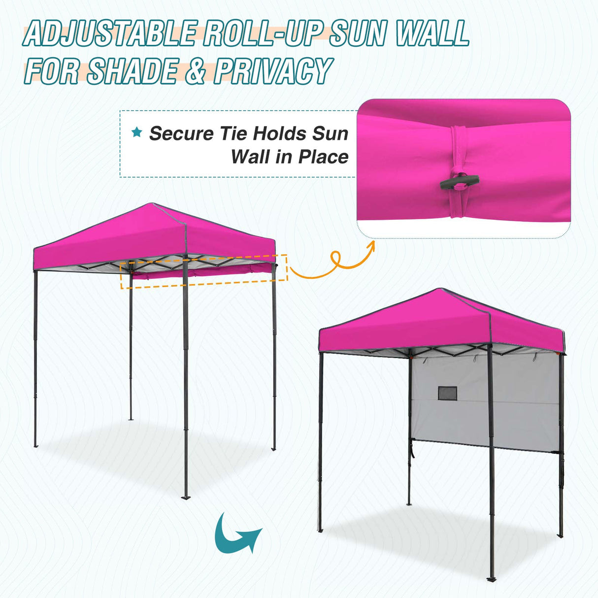 6x4 ft Instant Pop Up Canopy with Adjustable Sun Wall - Eagle Peak Custom Canopy Tent