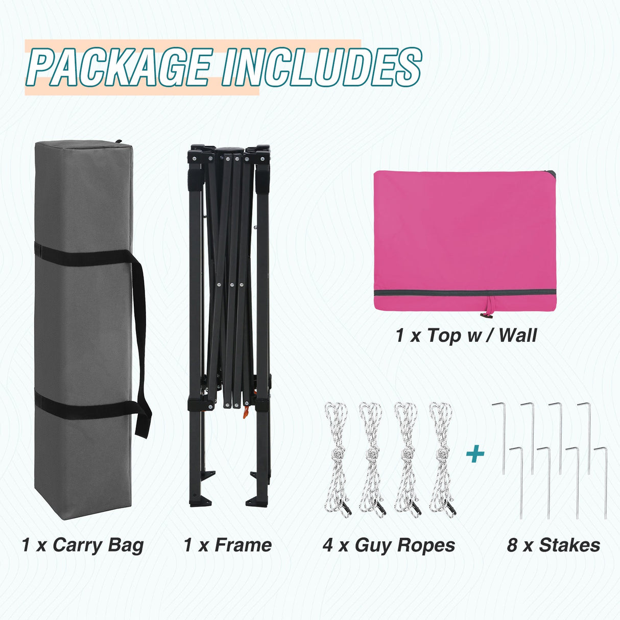 6x4 ft Instant Pop Up Canopy with Adjustable Sun Wall - Eagle Peak