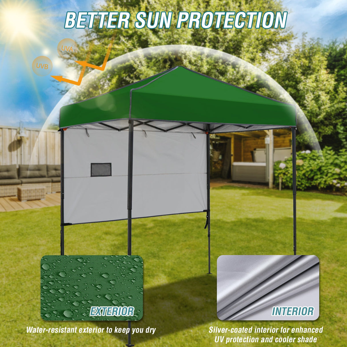 6x4 ft Instant Pop Up Canopy with Adjustable Sun Wall - Eagle Peak Custom Canopy Tent
