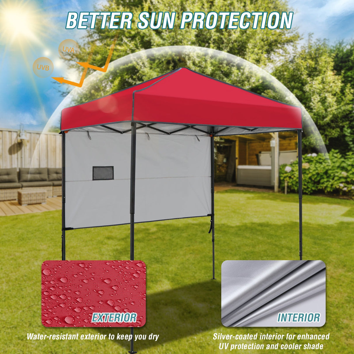 6x4 ft Instant Pop Up Canopy with Adjustable Sun Wall - Eagle Peak Custom Canopy Tent