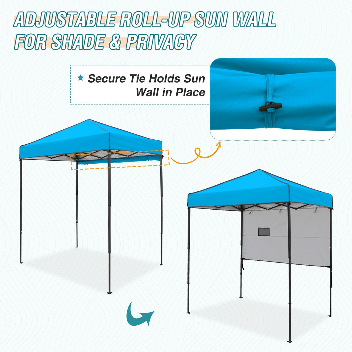 6x4 ft Instant Pop Up Canopy with Adjustable Sun Wall - Eagle Peak Custom Canopy Tent
