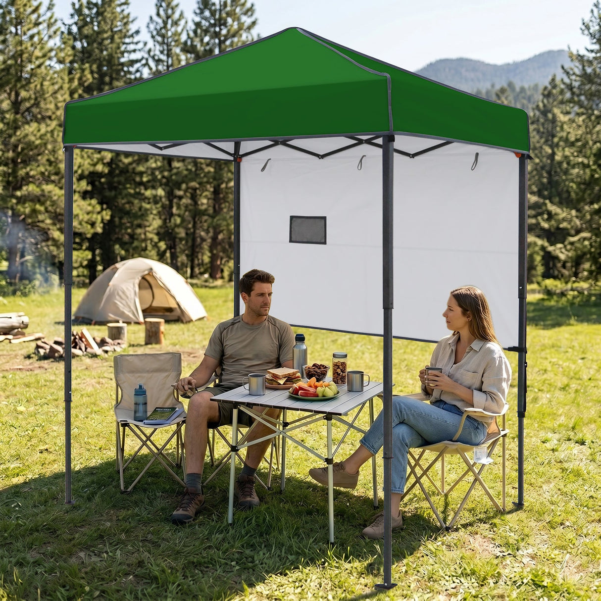 6x4 ft Instant Pop Up Canopy with Adjustable Sun Wall - Eagle Peak®