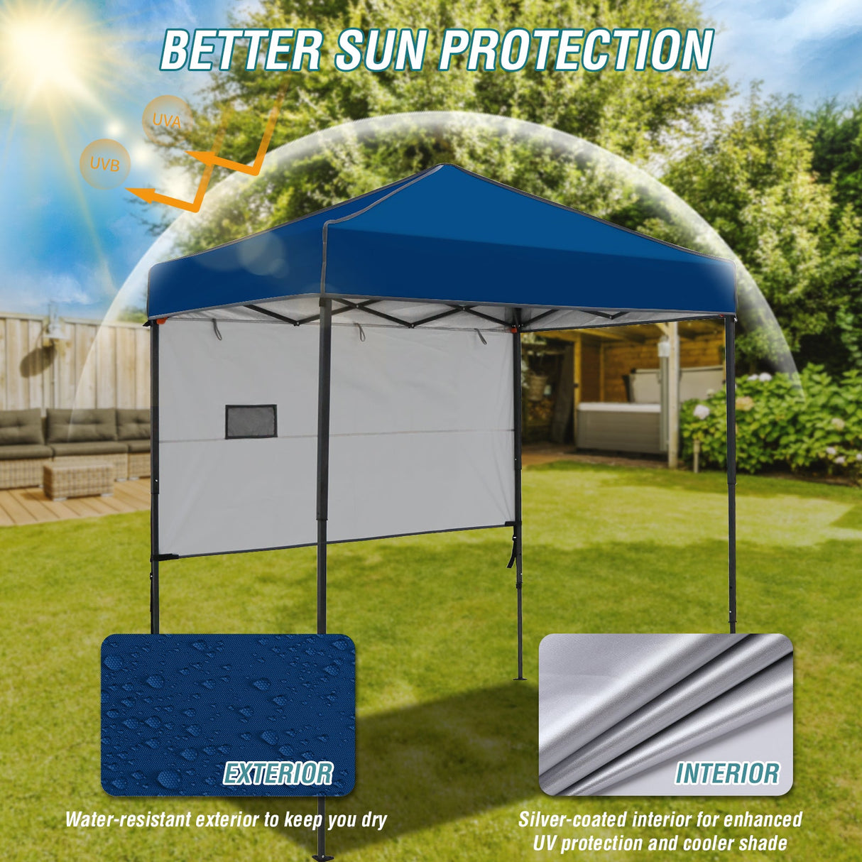 6x4 ft Instant Pop Up Canopy with Adjustable Sun Wall - Eagle Peak Custom Canopy Tent