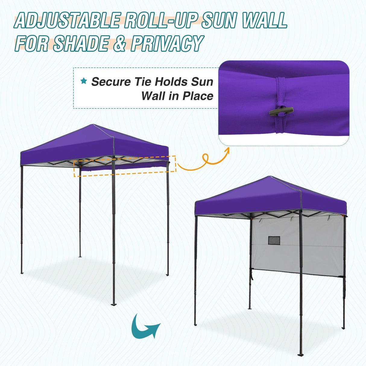 6x4 ft Instant Pop Up Canopy with Adjustable Sun Wall - Eagle Peak Custom Canopy Tent
