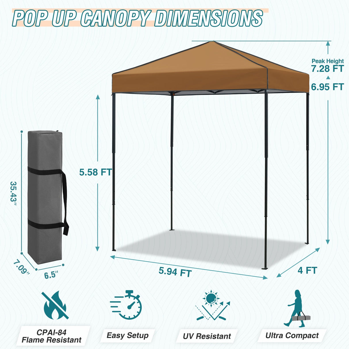 6x4 Instant Pop Up Canopy Tent - Eagle Peak Custom Canopy Tent