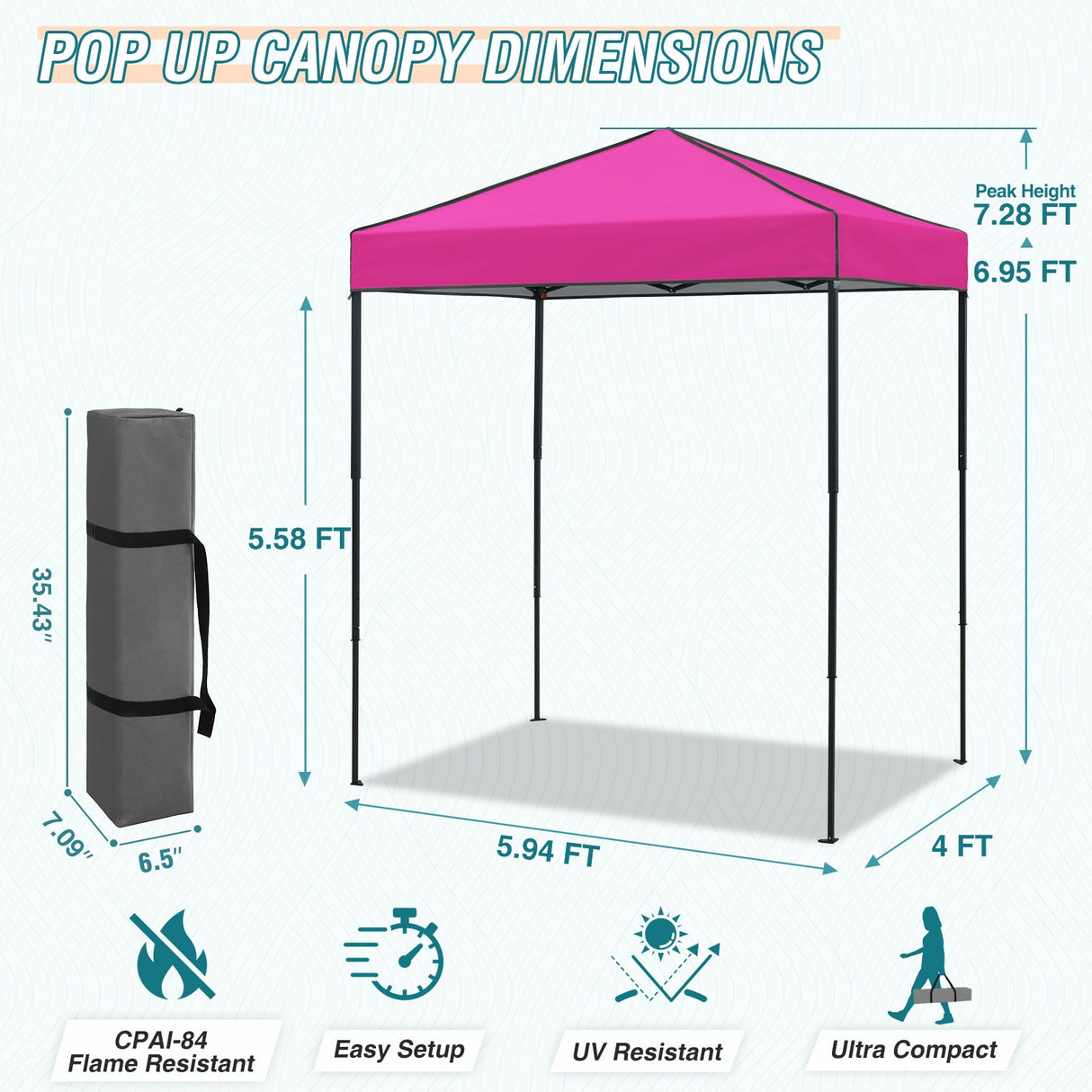 6x4 Instant Pop Up Canopy Tent - Eagle Peak Custom Canopy Tent