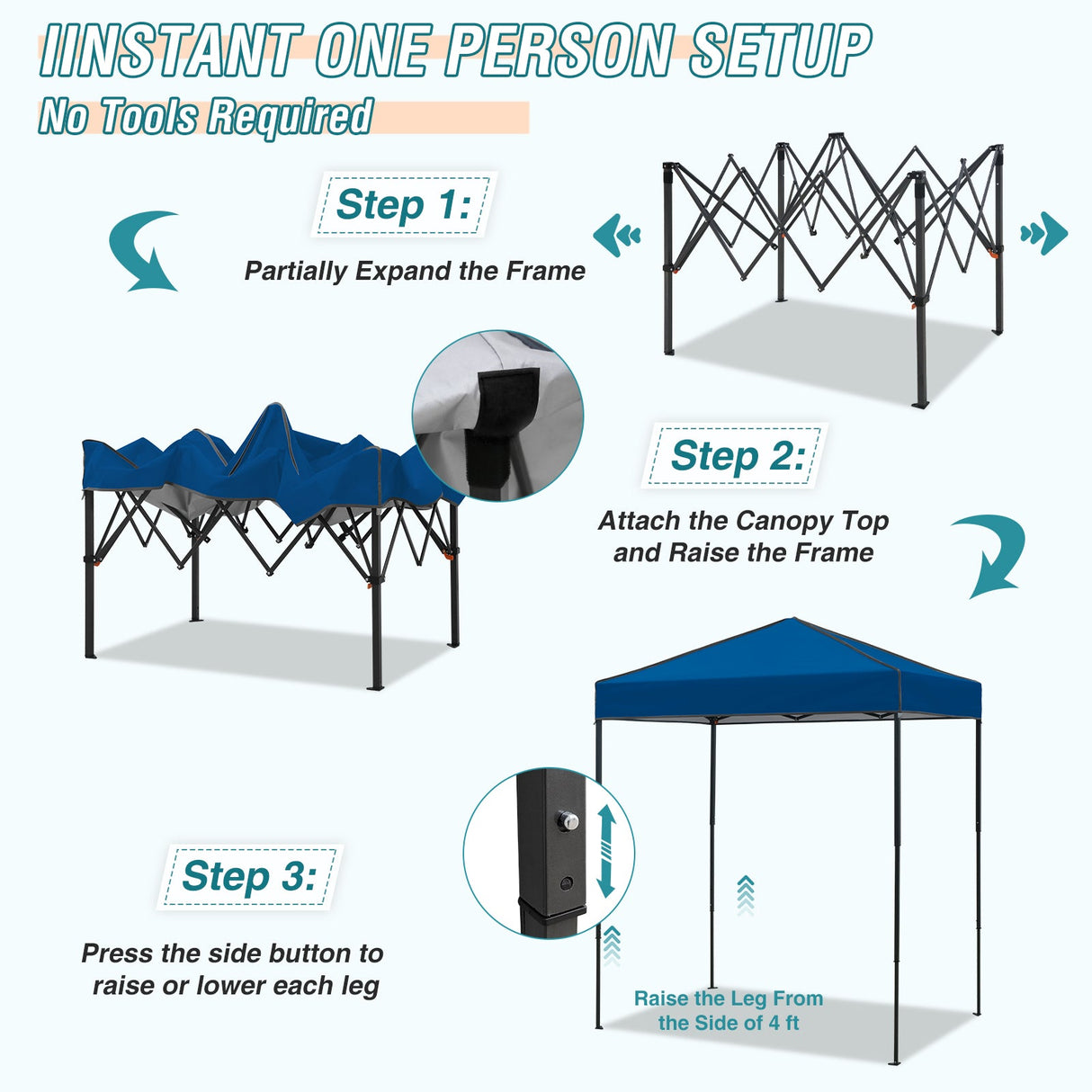 6x4 Instant Pop Up Canopy Tent - Eagle Peak Custom Canopy Tent