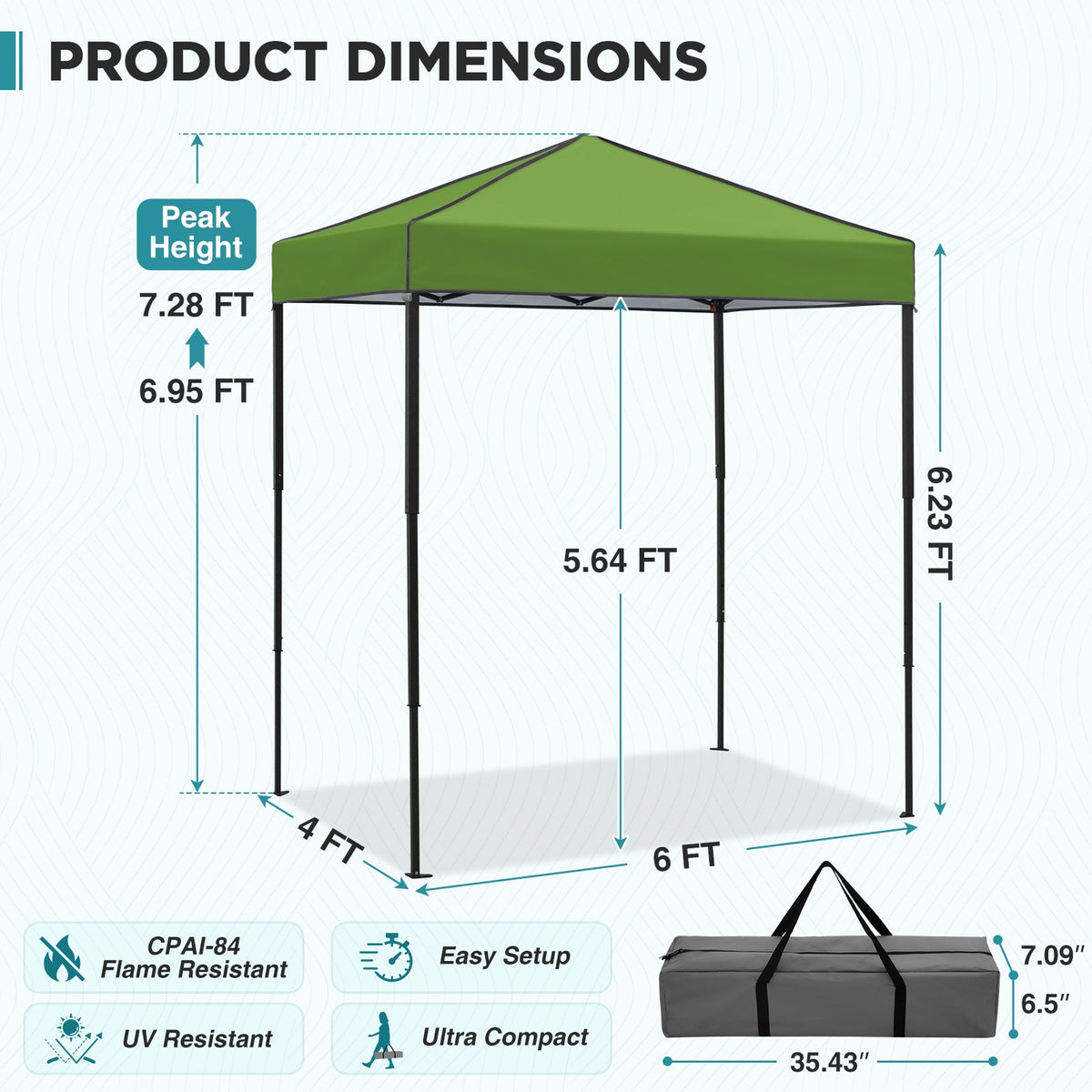 6x4 Instant Pop Up Canopy Tent - Eagle Peak®