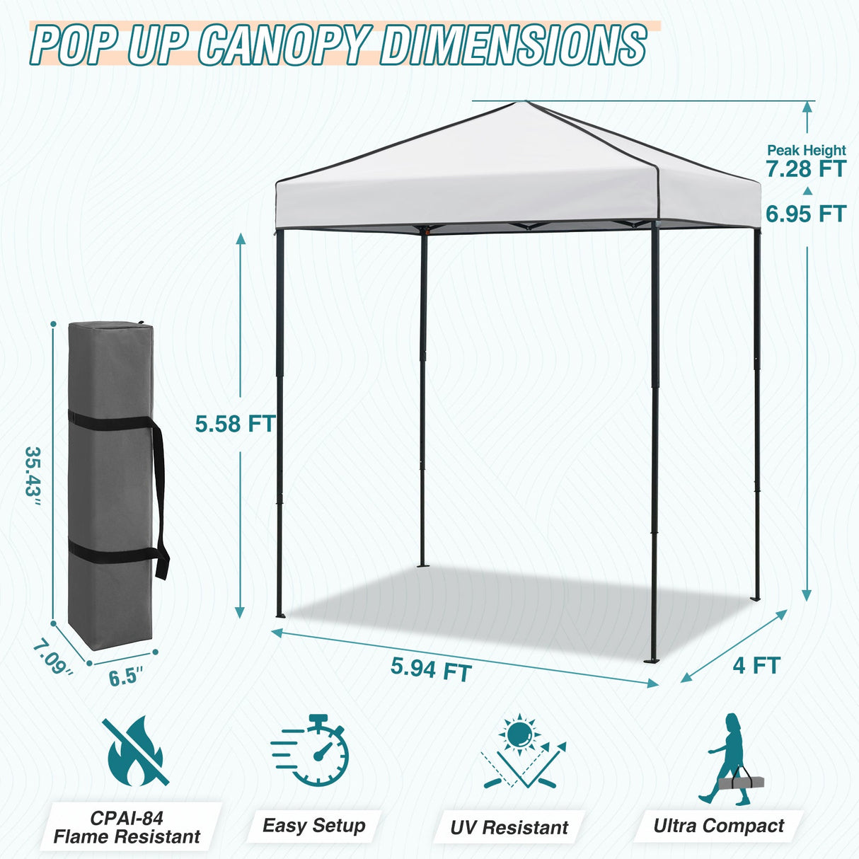 6x4 Instant Pop Up Canopy Tent - Eagle Peak Custom Canopy Tent