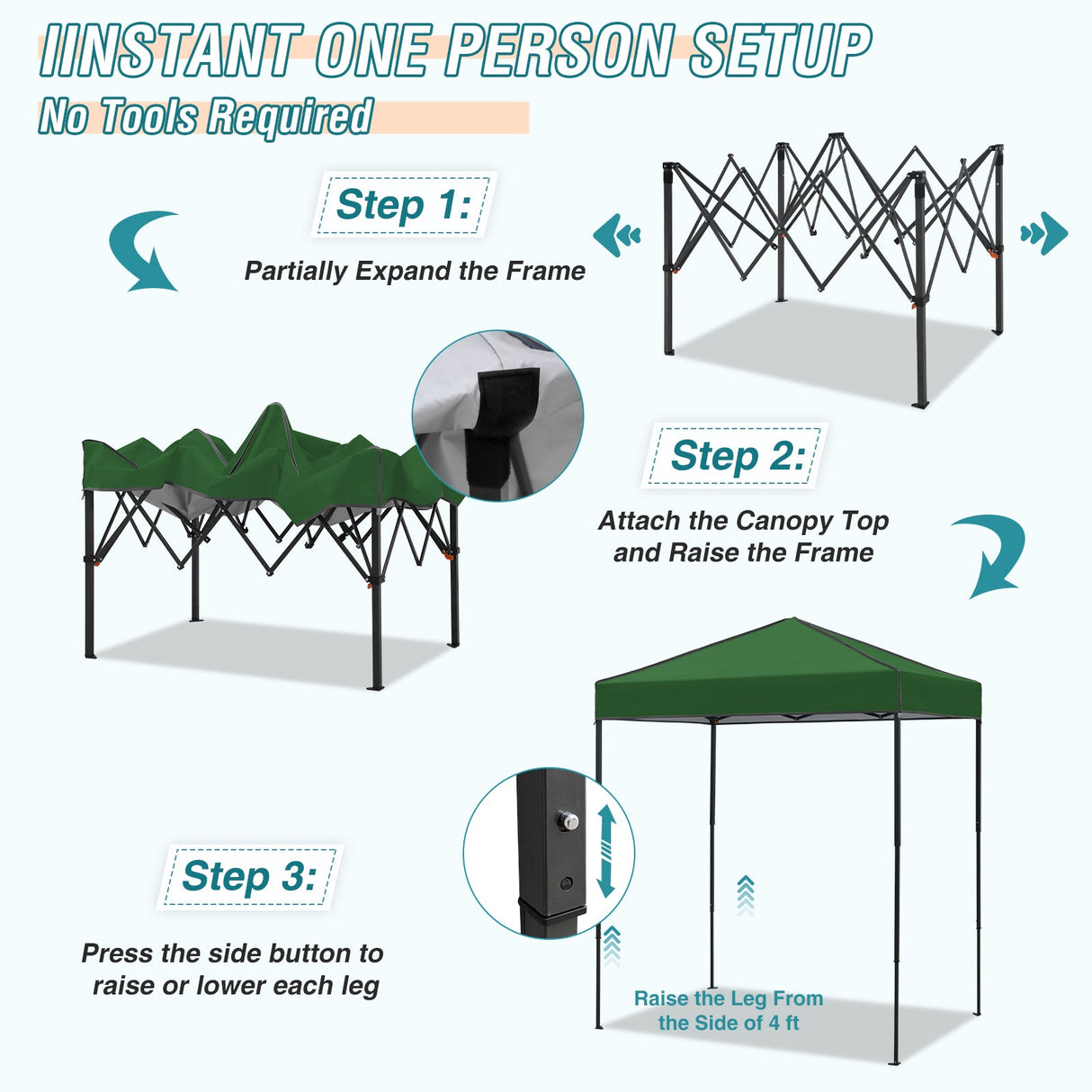 6x4 Instant Pop Up Canopy Tent - Eagle Peak Custom Canopy Tent