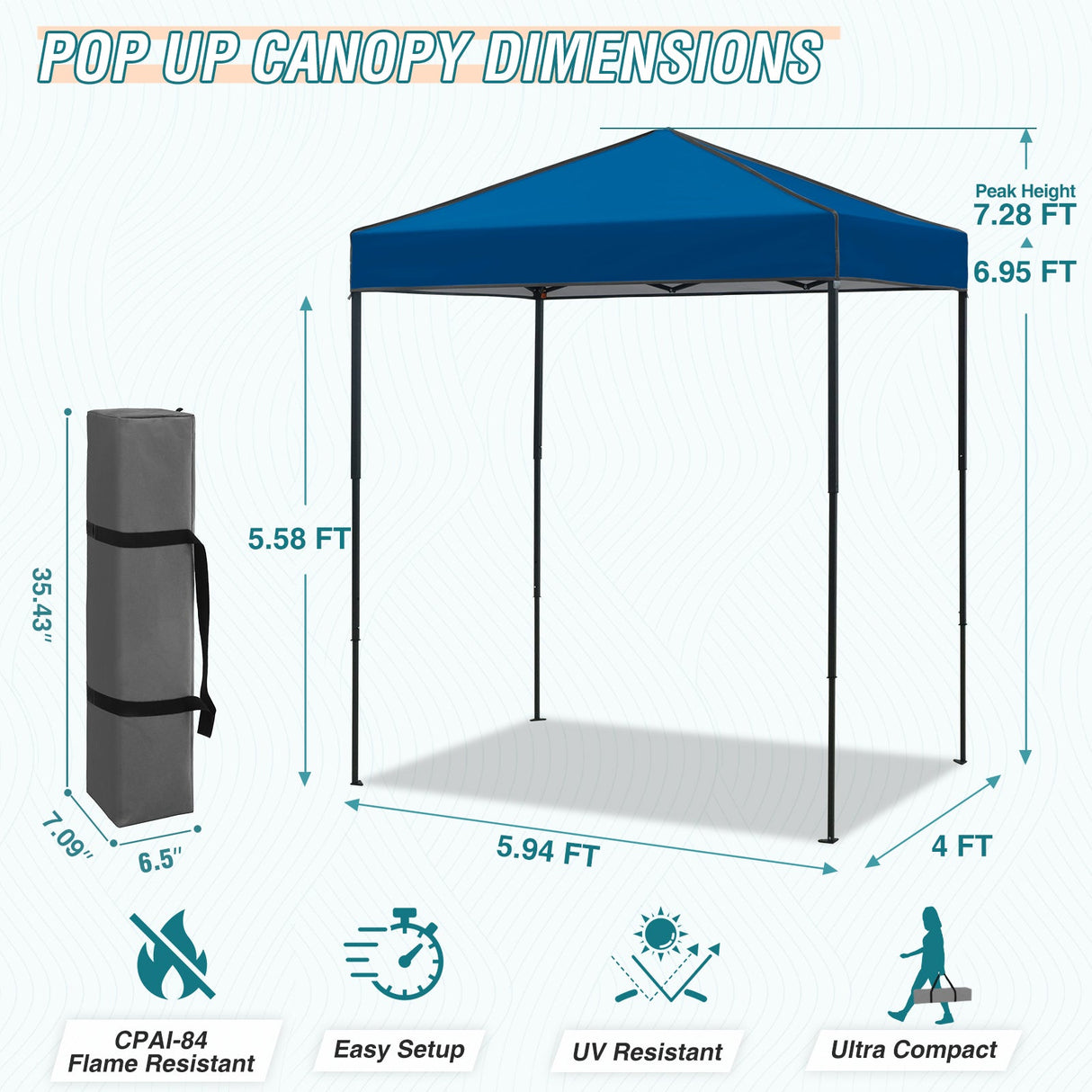 6x4 Instant Pop Up Canopy Tent - Eagle Peak Custom Canopy Tent