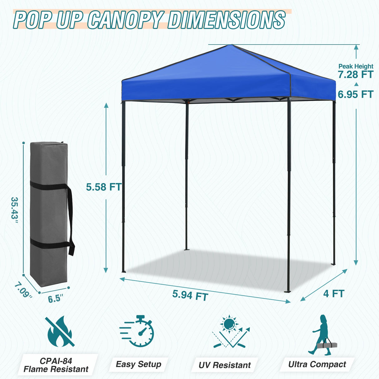 6x4 Instant Pop Up Canopy Tent - Eagle Peak Custom Canopy Tent
