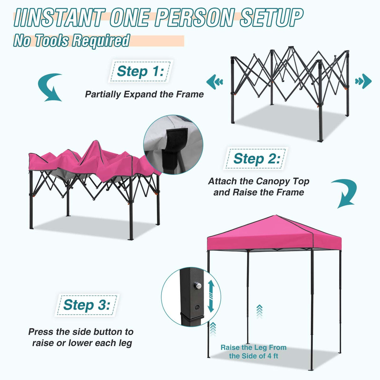 6x4 Instant Pop Up Canopy Tent - Eagle Peak