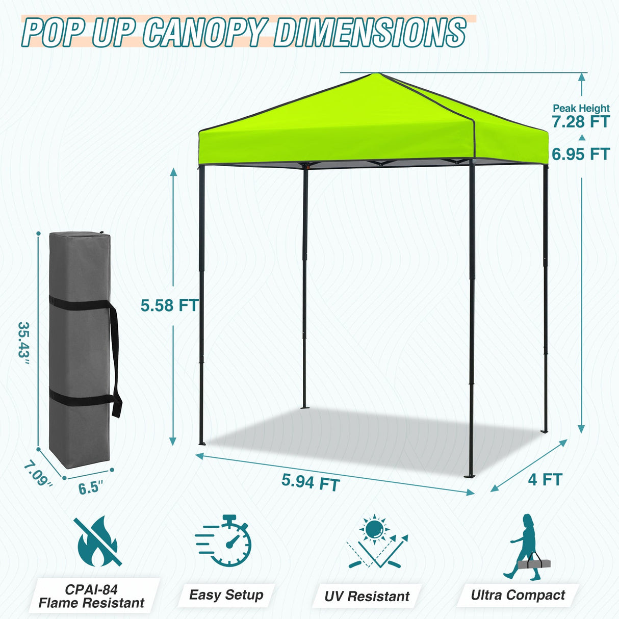 6x4 Instant Pop Up Canopy Tent - Eagle Peak Custom Canopy Tent