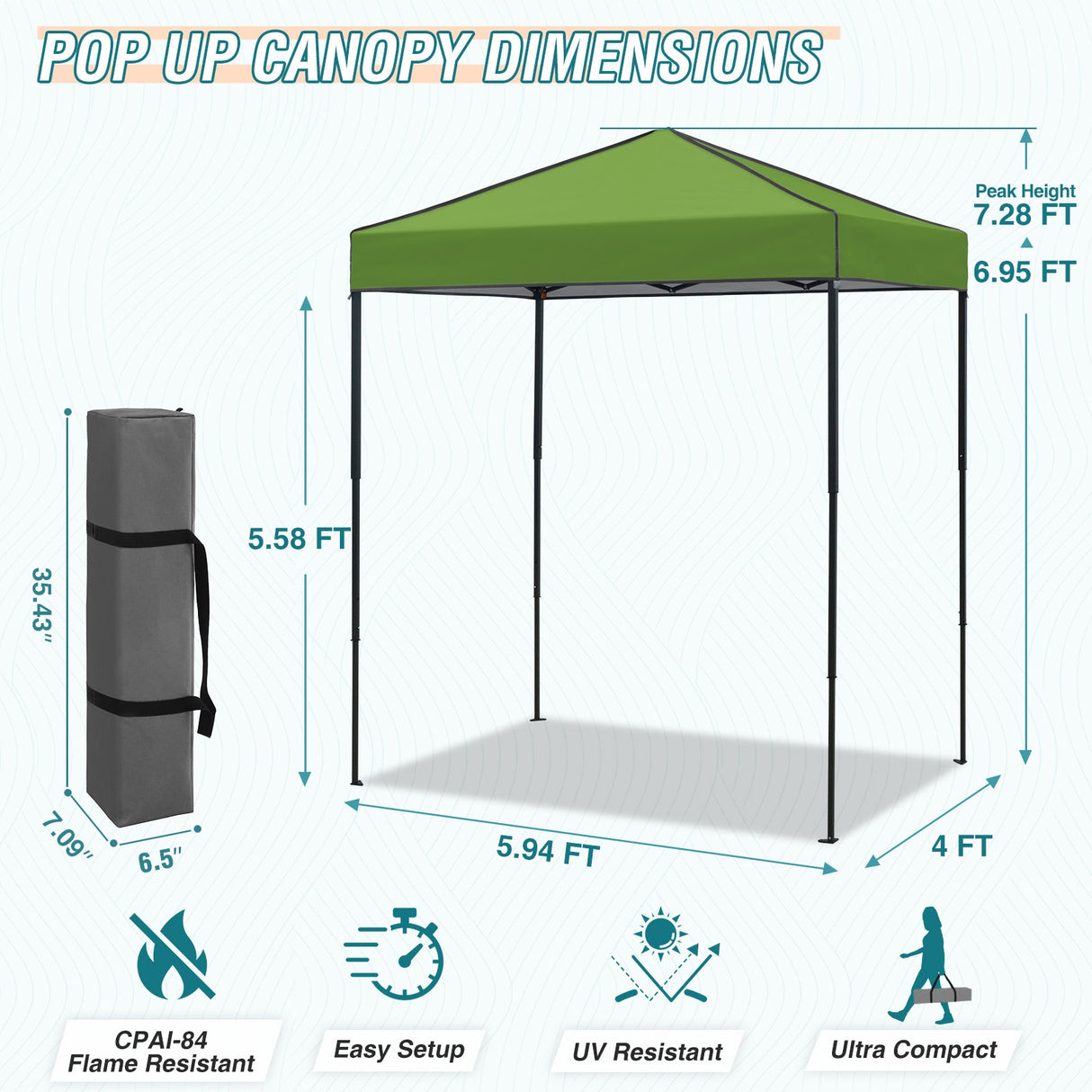 6x4 Instant Pop Up Canopy Tent - Eagle Peak Custom Canopy Tent